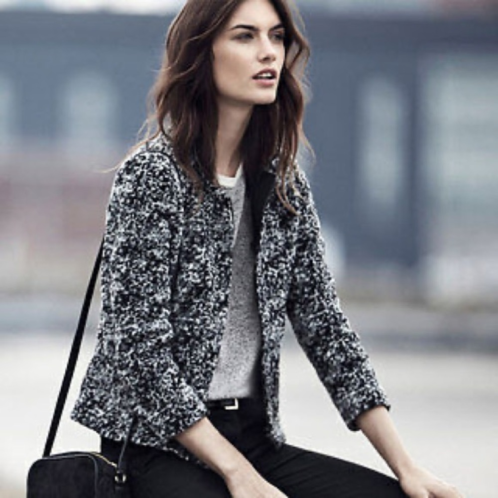 Ann Taylor Marled Boucle Wool Blend Jacket